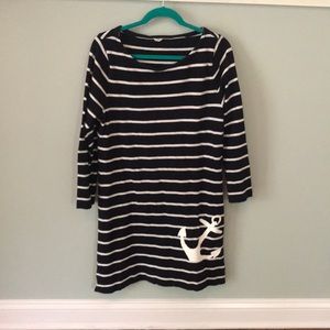 J. Crew retail navy stripe anchor dress - Sz L